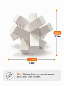 1pc White Abstract Knot Sculpture, Modern Geometric Interlocking Block Decorative Statue, Minimalist Nordic Tabletop Ornament For Living Room Coffee Table Bookshelf Entryway Console Office Desk, Contemporary Home Decor Housewarming Gift - New - View 10