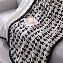 2026 New Jacquard Sherpa Double Layer Blanket, Winter Warm Bed Throw Blanket - Houndstooth - View 6
