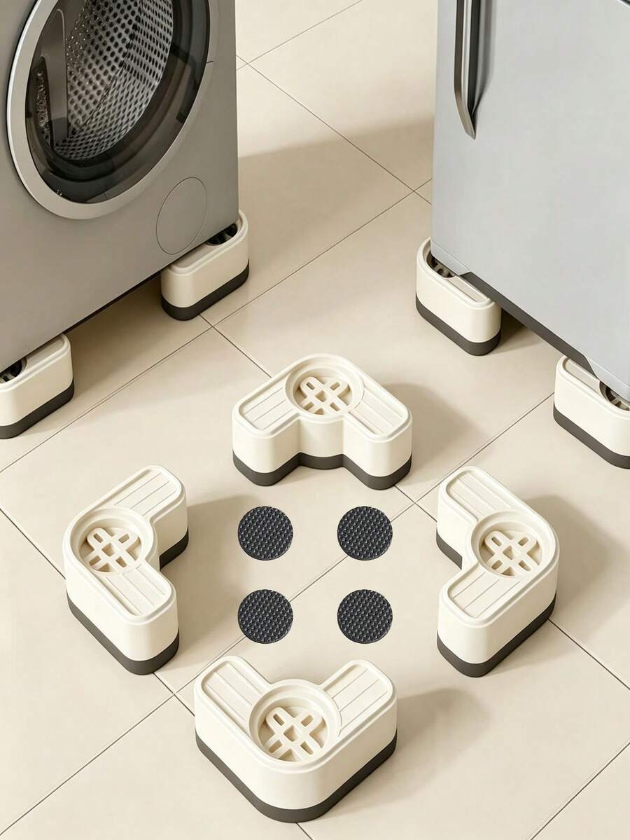 4pcs Washing Machine Heightening Pads, Shockproof And Silent Feet Pads, Rubber Material, Free Silent And Anti-Slip Pads, Universal Furniture Feet Pads, Suitable For Washing Machines, Refrigerators, And Furniture, Washing Machine Stand - Multi-color - View 1
