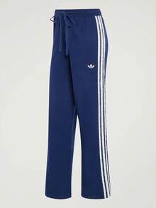 Adidas New Women's Plush Three-Stripe Retro Casual Training Pants - Blue and White - View 5