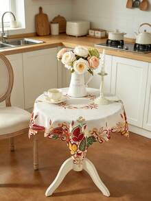 1PC 100% Polyester Fall Maple Leaf Acorn Embroidered Table Runner, Cutwork Applique Autumn Harvest Table Scarf For Thanksgiving Dining Table Home Festival Decor - Multicolor - View 6