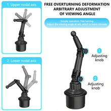 Adjustable Car Cup Holder Phone & Tablet Mount - Stable Flexible Arm, Dashboard Compatible With 10.16-35.56cm Devices - Suitable For Cars And Trucks, Convenient Touchscreen Operation, Car Accessories - One Size - View 2