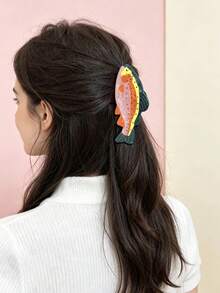 1pc Creative Colorful Trout Shaped Hair Claw Clip For Women, Fun Cartoon Animal Hair Claw, Niche Unique Personalized Back Head Bun Hair Clip, Quirky Distinctive Decorative Hair Accessory, Secure Grip, Versatile - Multicolor - View 1