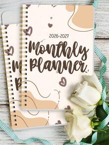 2pcs 2026-2027 Monthly Planner Set, 8.15x5.7in Spiral Calendar Notebooks With Notes Pages, Halloween Notebook For Office Decor And Accessories, Nurse Essentials, Bible Study Materials - A - View 1