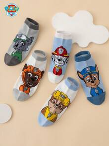 5 Pairs Paw Patrol Series Authentic Archie, Rubble Cartoon Children's Short Socks - Multicolor - View 2
