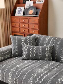 1pc Four Seasons Universal Sofa Cushion Dustproof And Anti Slip Protection Sofa Cushion Cover Anti Dirty, Machine Washable, Warm And Non Fading Home Decoration Protection Cover Suitable For Bedroom, Office, Living Room, L-Shaped Sofa And 1234 Seats - Grey - View 6
