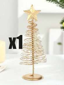Artistic Christmas Tree Decoration, Gold Christmas Tree Tabletop Decor, Star Tree Topper, Iron Five-Pointed Star Decoration, Shiny Holiday Decor, Nordic Creative Mini Christmas Decoration, Suitable For Christmas Home Decor, Christmas Party Decoration - one-size - View 14