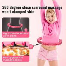 Adult Weighted Fitness Hoop, 47 Inch Extra Large, 24 Detachable Links, Suitable For Women And Beginners - Pink - View 3