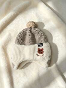 Children's Autumn/Winter Hat, Cute Paw Print Earflap Beanie, Thick Knit Cap, Unisex, Suitable For 1-3 Years Old - Multicolor - View 13