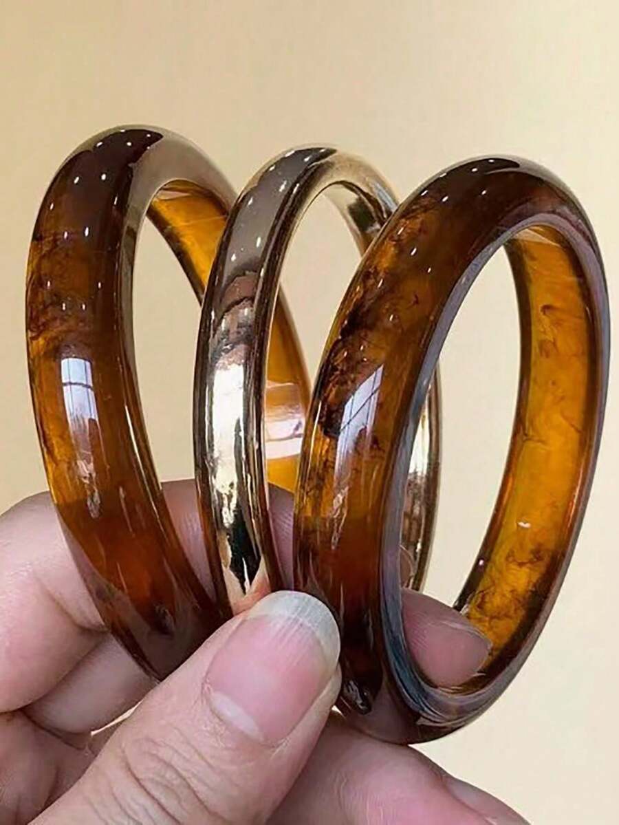 3pcs Set Round Asymmetrical Bracelets, Suitable For Women's Daily Wear, Can Be Worn Stacked Or Individually. - Multicolor - View 1