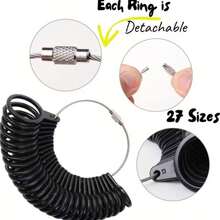 2pcs Ring Size Measuring Tool Set, Plastic 0-13 US Ring Sizer, 27 Ring Sizes Tool, 1-17 Ring Gauge For DIY Jewelry Tools, Finger Ring Size Measuring Ruler, Wedding Essential - A - View 5