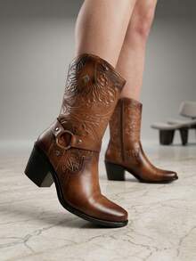 Women Ankle Boots & Booties - Tan - View 1