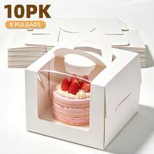 Pastry Packaging Boxes - 8-inch White - View 1