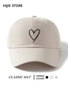 1pc Women's Fashion Heart Pattern Printed Baseball Cap, Heart Design Couple Baseball Cap, Adjustable Lightweight Comfortable Baseball Cap Trucker Hat Sun Protection Multi-Functional Classic Baseball Cap, Suitable For Daily Wear, Dating, Street Appearance, Commuting And Other Occasions - Love - View 9