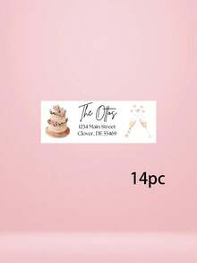 14/30/56pcs Custom Wedding Couple Envelope Sealing Stickers, Romantic Wedding Invitation Envelope Decor, Bridal Shower Favor Gift Bag Sticker - Multicolor - View 28