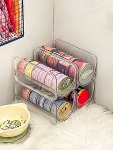 1/2/4pcs Stackable Transparent Cat Food Storage Organizer, Large Capacity Pet Treat Can Holder, Pet Supply Rack For Cat Dog Home Pantry - None - View 2