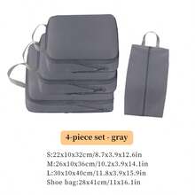 4pcs Compression Travel Storage Bags, Foldable Compression Zipper Storage Cubes, Lightweight Luggage Organizer Bags With Handle, Suitable For Clothes, Pants, Underwear, Shoes - View 24