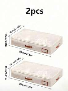 1/2/4pcs Large Underbed Storage Containers With Handles And Label Holders, Extra Thick Fabric Underbed Trash Cans, Wardrobe Storage Bags For Clothes, Blankets, Sweaters, Quilts, Foldable Flat Underbed Storage Boxes, Moisture-Proof Organizer Storage Bags - Multicolor - View 10