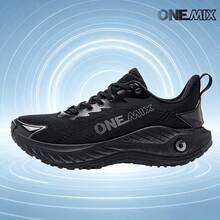 ONEMIX 時尚運動休閒慢跑鞋,舒適緩震、低筒厚底、防滑耐磨,黑色 - 星辰黑 - 查看 13