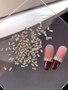50pcs 3D Flat Back Rhinestone Nail Art Decor, Shiny Diamond Embellishments, Cute DIY Glitter Rhinestones, Women's Nail Supplies, Suitable For Holiday Decoration And Daily Styling/Photography - Multicolor - View 9