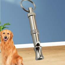 Ultrasonic Dog Training Whistle Anti‑Barking Device, Portable Metal Pet Behavior Training Tool With Keychain For All Breeds Dogs - Silver - View 6
