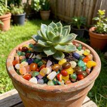 100g Natural Seven-Color Agate Crushed Stone - Irregular Pebbles For Mini Aquariums, Succulents, Terrariums & Vase Filler For Home Decor - A - View 4