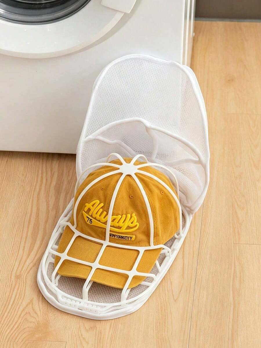 1pc Washing Machine Hat Cleaning Cage, Hat Cleaning Rack With Mesh Bag, Baseball Cap Cleaning Cage, Hat Cleaning Device, Protective Cleaning Cage, Hat Storage Organizer, Hat Cleaning Cover/Cleaning Protective Cover, Suitable For Various Hats