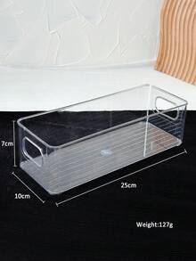 1pc Transparent Cosmetic Storage Box, Clear Makeup Organizer Suitable For Home, Bedroom, Bathroom, Vanity And Desk, Travel Accessory Gift Box, Perfect As Gift For Family And Friends, Birthday Wedding Storage, Back To School Desktop Organizer - Clear - View 9