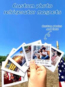 Custom Photo Fridge Magnets, Personalized -Style Fridge Magnets, Customize Your Photos And Text, Unique Custom Commemorative Gifts, Suitable For Birthdays, Anniversaries, Christmas, Valentine's Day And Other Occasions, Travel Souvenirs. - Multicolor - View 1