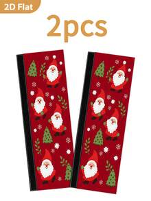 1/2Pcs Christmas Refrigerator Handle Covers, Santa Claus & Christmas Tree Pattern, With Hook And Loop, Suitable For Refrigerator, Oven, Microwave, Dishwasher, Christmas Holiday Kitchen Decor - View 8