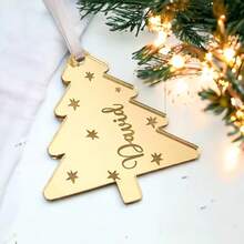 30/50pcs Customized Acrylic Holiday Decorative Gift Tags, Christmas Tree Shaped Tags (Rope Not Included), Customizable Exclusive Text, Suitable For Christmas, Wedding, Anniversary, Tabletop Decoration Tags - Multicolor 3 - View 7