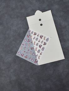 1pc Vintage Watercolor Forest Animal Christmas Stocking Nail Stickers, Christmas Theme, Shiny Surface, Asymmetrical Shape, Cute Style, Suitable For Holiday Parties - Multicolor - View 6