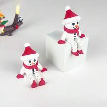 1 st kreativ 3D-printad jultryck, julgran och snögubbe, heminredningsprydnad, teleskopiska leder, rörlig, vacker och hållbar, lämplig för juldekoration på skrivbord, julstrumpfyllare och present - Multifärgad - Visa 6