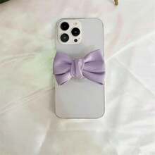 1pc Minimalist Korean Ins Bow Retractable Phone Grip Tok, Push‑Pull Paste‑On Desktop Phone Holder, Niche Simple Phone Accessory, Perfect Holiday Birthday Gift For Female Students - Bow Ring Phone Stand - View 12