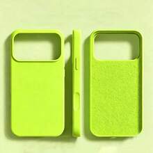1PC Liquid Silicone 3-Layer Full Coverage Soft Rubber Phone Case Compatible With Apple 18 Pro Max 18 Pro 17 Pro 17 Pro Max 17 13 16 Pro Max 15 14 Plus 12, Fresh Summer Color, Shockproof Scratch-Resistant Microfiber Lining Protective Shell - Fluorescent Green - View 10