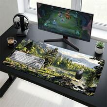 Landscape Nature Pattern Extra Long Gaming Mouse Pad And Desk Mat Set, Non-Slip Durable Rubber Base, Smooth Surface, Suitable For Computer Laptop Office Home, Abstract Art Decoration, Back To School Supplies - A - View 9
