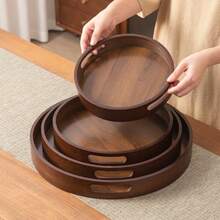 Teacup Tray Plate Afternoon Tea Tea Set Highly Attractive Teapot Exquisite Dim Sum Chinese Kung Fu Light Luxury - Walnut - View 1