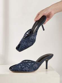 Women's New Fashion Design Elegant Printed Comfortable Slingback High Heel Sandals - Blue - View 3
