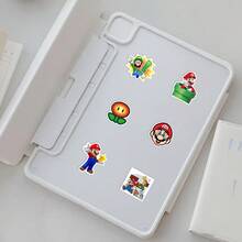 Hasbro 53pcs Cartoon Mario Graffiti Stickers Super Mario Game Stickers Luggage Skateboard DIY Waterproof Stickers - Multicolor - View 4