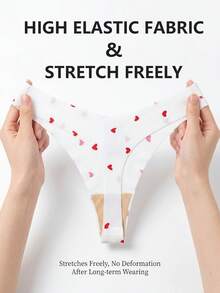 SQPVEH 7pcs/Pack Women's Thong Panties, Exquisite Printed & Solid Color, Seamless Comfortable Soft Fabric - Multicolor - View 6
