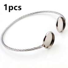 1 Piece 12mm Inner Size Double Trays Stainless Steel Bangle Bracelet Cabochons Blank Base Setting Bezel Trays DIY Jewelry Making Accessories - Bracelet Base - View 8