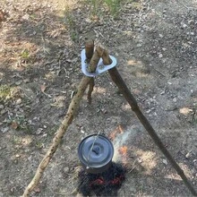 1 Set Outdoor Adjustable Campfire Pot Hanger Cooking Rack Picnic Fire Pit Support Stainless Steel Hanging Stand Portable Easy Storage Triangle Bracket - Multicolor - View 9