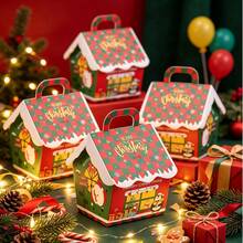 12pcs/Pack Christmas Party Gift Decoration Boxes Candy Cookie Boxes Christmas 3D Paper Boxes Handheld Carry Boxes Decorative Paper Boxes - View 6