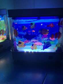 Aquarium Night Light ,With Moving Fish, LED Dynamic Aquarium Lamp, USB Powered Fish Tank Light, Desktop Decoration Lights For Living Room, Bedroom, Office, Realistic Underwater Ambiance, Button-Controlled Lighting Effects, Home, Office Decor Light - Multicolor - View 9