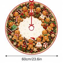 1 buah Alas Pohon Natal Motif Manusia Kue Jahe, Dekorasi Liburan Warna Elegan, 5 Ukuran, Hadiah Liburan Unisex, Cocok Untuk Dekorasi Rumah dan Pesta Natal - Mengumpulkan Hadiah Kue Jahe Pohon Natal - View 13