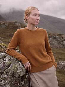 100% Pure Wool Merino Sweater, Warm Knitted Top, Soft Skin-Friendly, Khaki Color, Pullover Cardigan, Autumn/Winter - Khaki - View 2