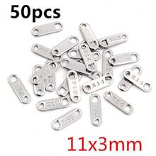 50pcs Stainless Steel Small Charms Pendants For Extension Tail Chains Pendant DIY Jewelry Making Findings Accessories Necklace Bracelet - Steel - View 22