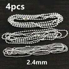 4pcs 1.5/2.0/2.4mm Diameter Ball Beads Chain With Connector DIY Necklace Jewelry Making Accessories - Iron Chains - View 9