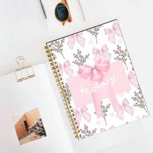 1 buah Buku Catatan Bergaris Arab A5 Warna Pink, Motif Pita Pink, Cocok untuk Belajar Siswa, Pencatatan di Kantor, Catatan Harian di Rumah, Buku Catatan Portabel - A5 bergaris - View 1