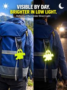 30/20/10/5pcs Double-Sided Reflective Keychains, Fun Night Fashion Accessories, Halloween Gifts And Party Decorations, Small Gifts, Bag Charms, Decorative Key Rings - Multicolor - View 2